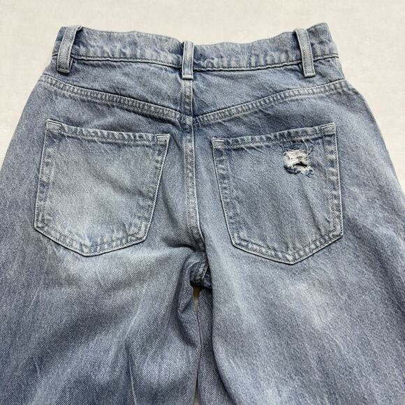 Pac Sun x Playboy Wide Leg Super Distressed Light Wash High Waist Jeans Size 24 - Picture 12 of 16